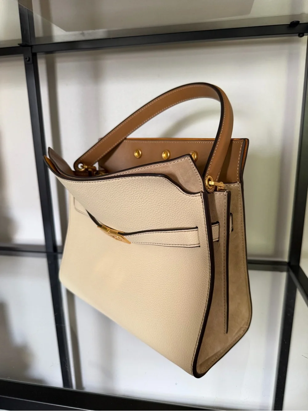 Tory Burch Lee Radziwill Pebbled Small Double Bag